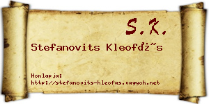Stefanovits Kleofás névjegykártya